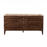 59" Linear Double Bathroom Vanity, Mid-Century Walnut