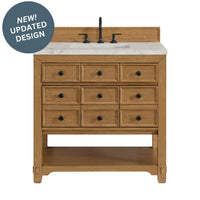 36" Malibu Single Bathroom Vanity, Amber Birch with Victorian Silver Top