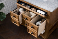 36" Malibu Single Bathroom Vanity, Honey Alder with Carrara Marble Top