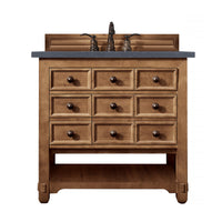 36" Malibu Single Bathroom Vanity, Honey Alder with Charcoal Soapstone Top