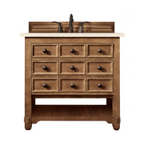 36" Malibu Single Bathroom Vanity, Honey Alder with Eternal Marfil Top