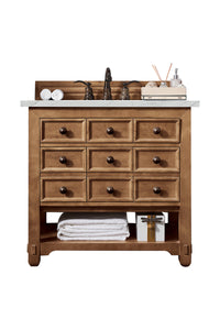 36" Malibu Single Bathroom Vanity, Honey Alder with Ethereal Noctis Top