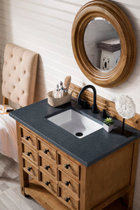 36" Malibu Single Bathroom Vanity, Honey Alder with Charcoal Soapstone Top