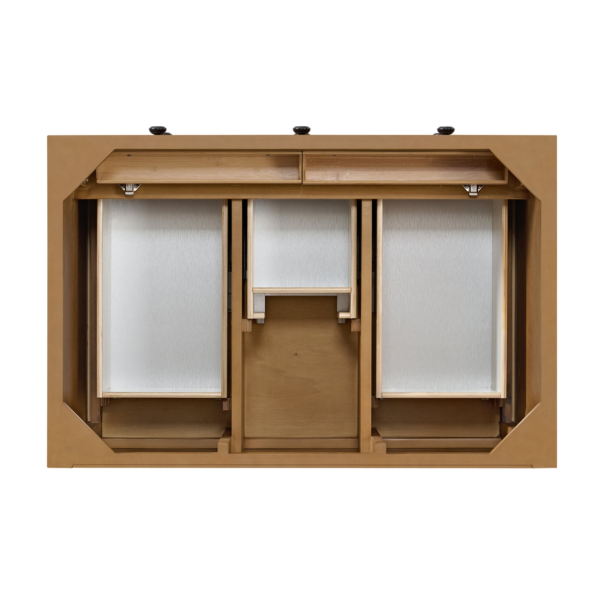 36" Malibu Single Bathroom Vanity, Amber Birch with Single-Hole White Zeus Top