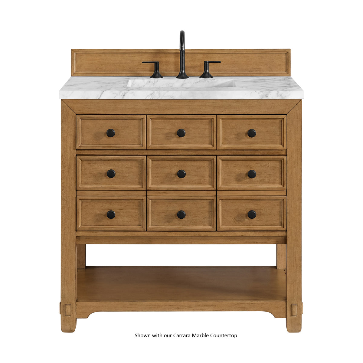 36" Malibu Single Bathroom Vanity, Amber Birch