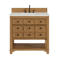 36" Malibu Single Bathroom Vanity, Amber Birch with Lime Delight Top