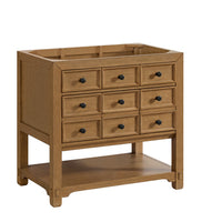 36" Malibu Single Bathroom Vanity, Amber Birch with Parisien Bleu Top