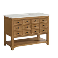 48" Malibu Single Bathroom Vanity, Amber Birch with Lime Delight Top