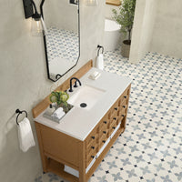 48" Malibu Single Bathroom Vanity, Amber Birch with Lime Delight Top