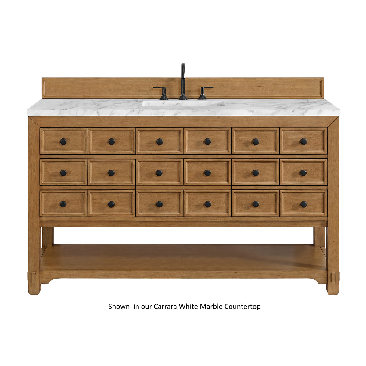 60" Malibu Single Bathroom Vanity, Amber Birch