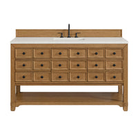 60" Malibu Single Bathroom Vanity, Amber Birch with Lime Delight Top