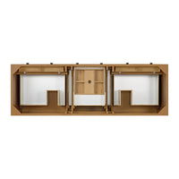 72" Malibu Double Bathroom Vanity, Amber Birch with Single-Hole White Zeus Top