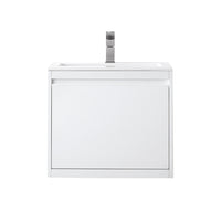 23.6" Mantova Single Bathroom Vanity, Glossy White