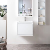 23.6" Mantova Single Bathroom Vanity, Glossy White