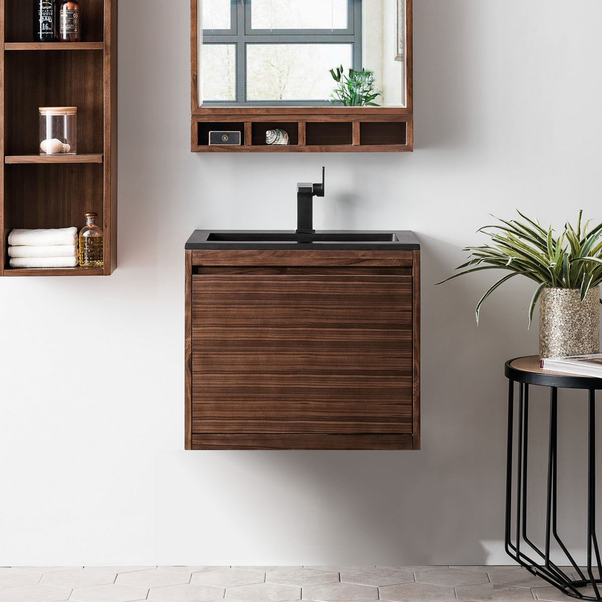 23.6" Mantova Single Bathroom Vanity, Mid-Century Walnut