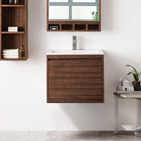 23.6" Mantova Single Bathroom Vanity, Mid-Century Walnut