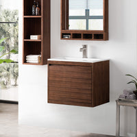 23.6" Mantova Single Bathroom Vanity, Mid-Century Walnut