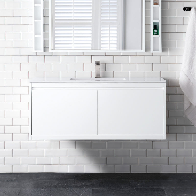 47.3" Mantova Single Bathroom Vanity, Glossy White