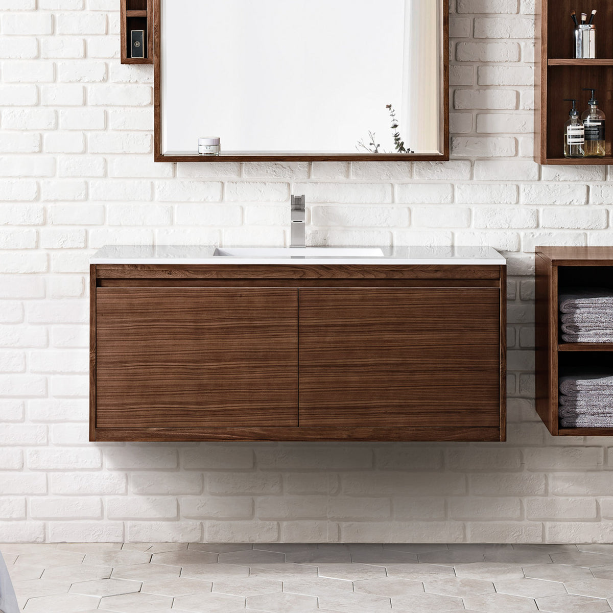 47.3" Mantova Single Bathroom Vanity, Mid-Century Walnut