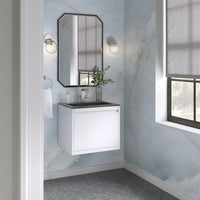 23.6" Mantova Single Bathroom Vanity, Glossy White