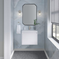 23.6" Mantova Single Bathroom Vanity, Glossy White