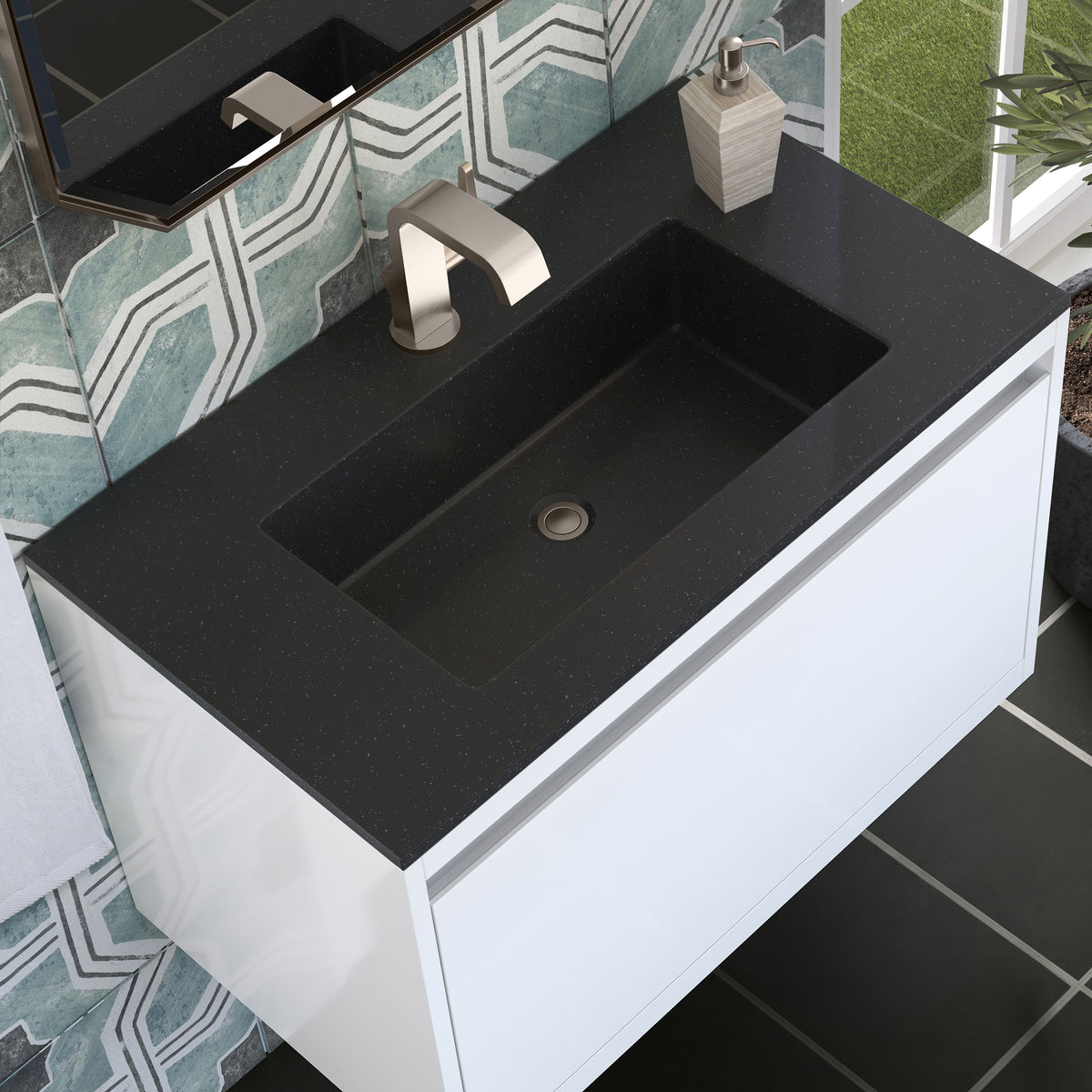 31.5" Mantova Single Bathroom Vanity, Glossy White