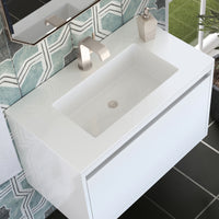 31.5" Mantova Single Bathroom Vanity, Glossy White