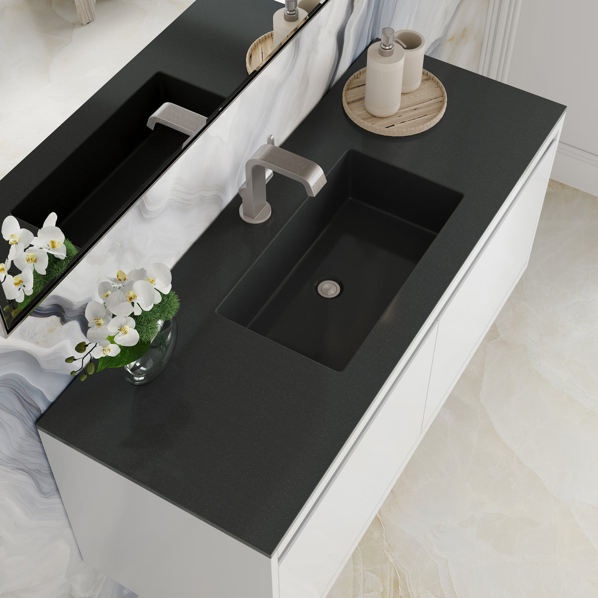 47.3" Mantova Single Bathroom Vanity, Glossy White