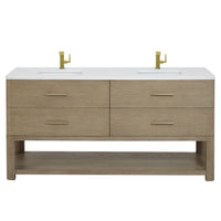 72" Lucian Double Vanity, Pebble Oak