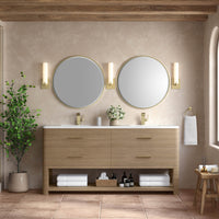 72" Lucian Double Vanity, Pebble Oak