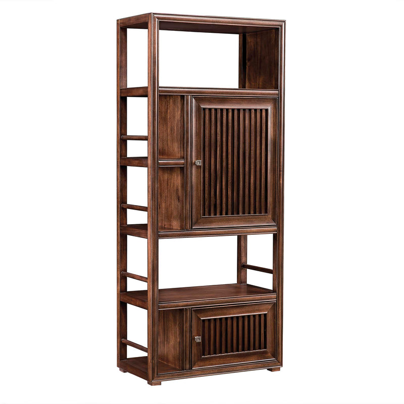 30" Athens Bookcase Linen Cabinet, Mid Century Acacia