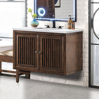 36" Athens Single Bathroom Vanity, Mid-Century Acacia