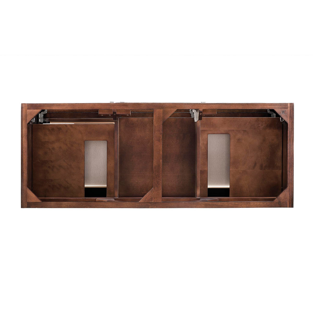 60" Athens Double Bathroom Vanity, Mid-Century Acacia