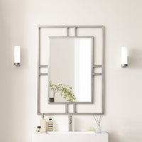 30" Brenlyn Rectangular Mirror, Brushed Nickel