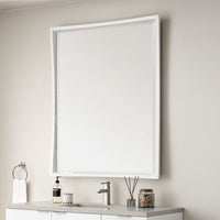 39" Brenlyn Rectangular Mirror, Glossy White