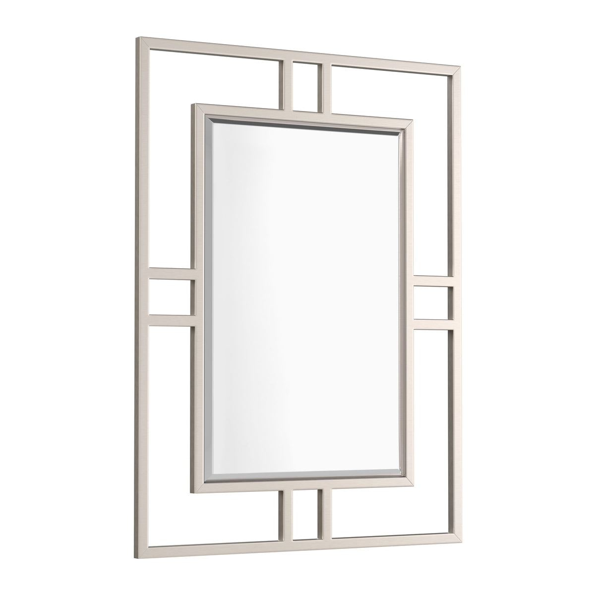 30" Brenlyn Rectangular Mirror, Brushed Nickel