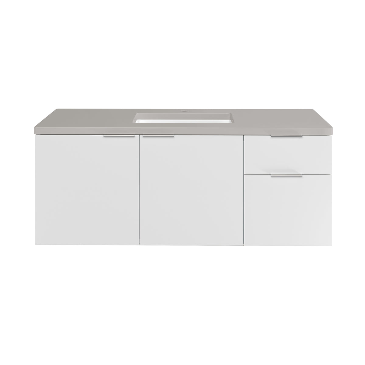 48" Brenlyn Single Vanity in Glossy White with Pietra Grey Quartz Top