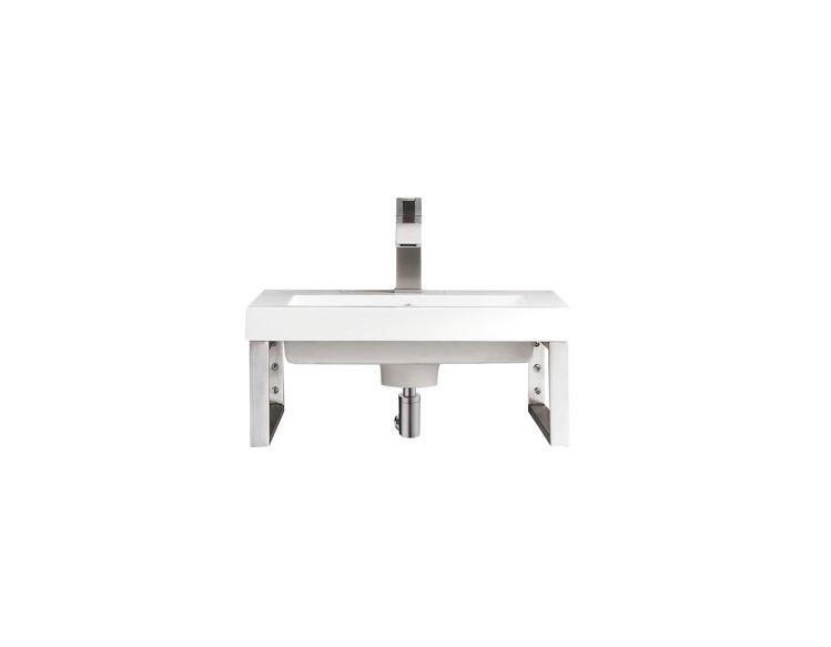 20" Boston Single Wall Mount Bathroom Sink with Brackets, Brushed Nickel