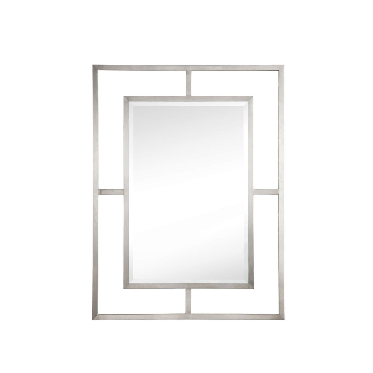 30" Boston Rectangular Mirror, Brushed Nickel