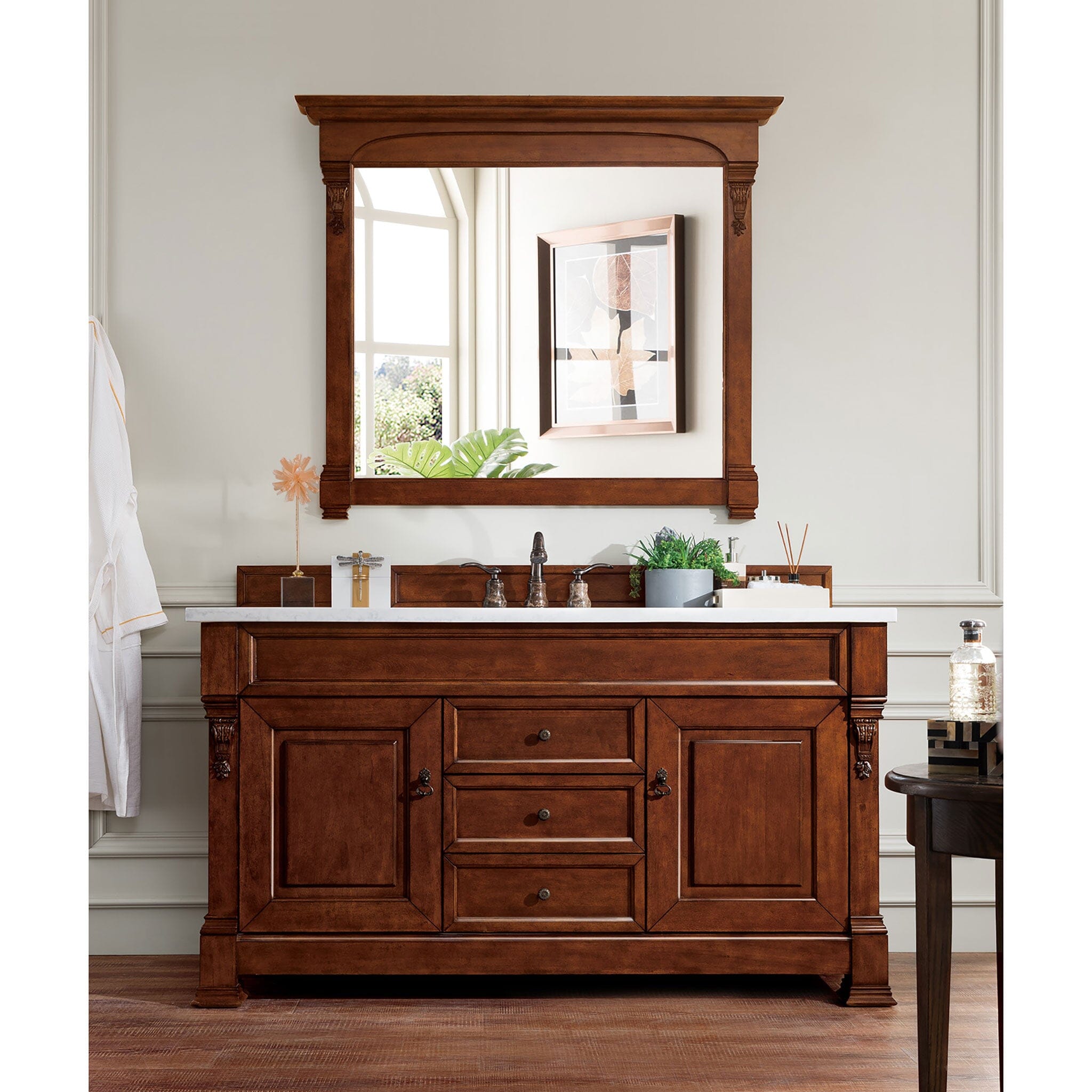 Wood double store vanity