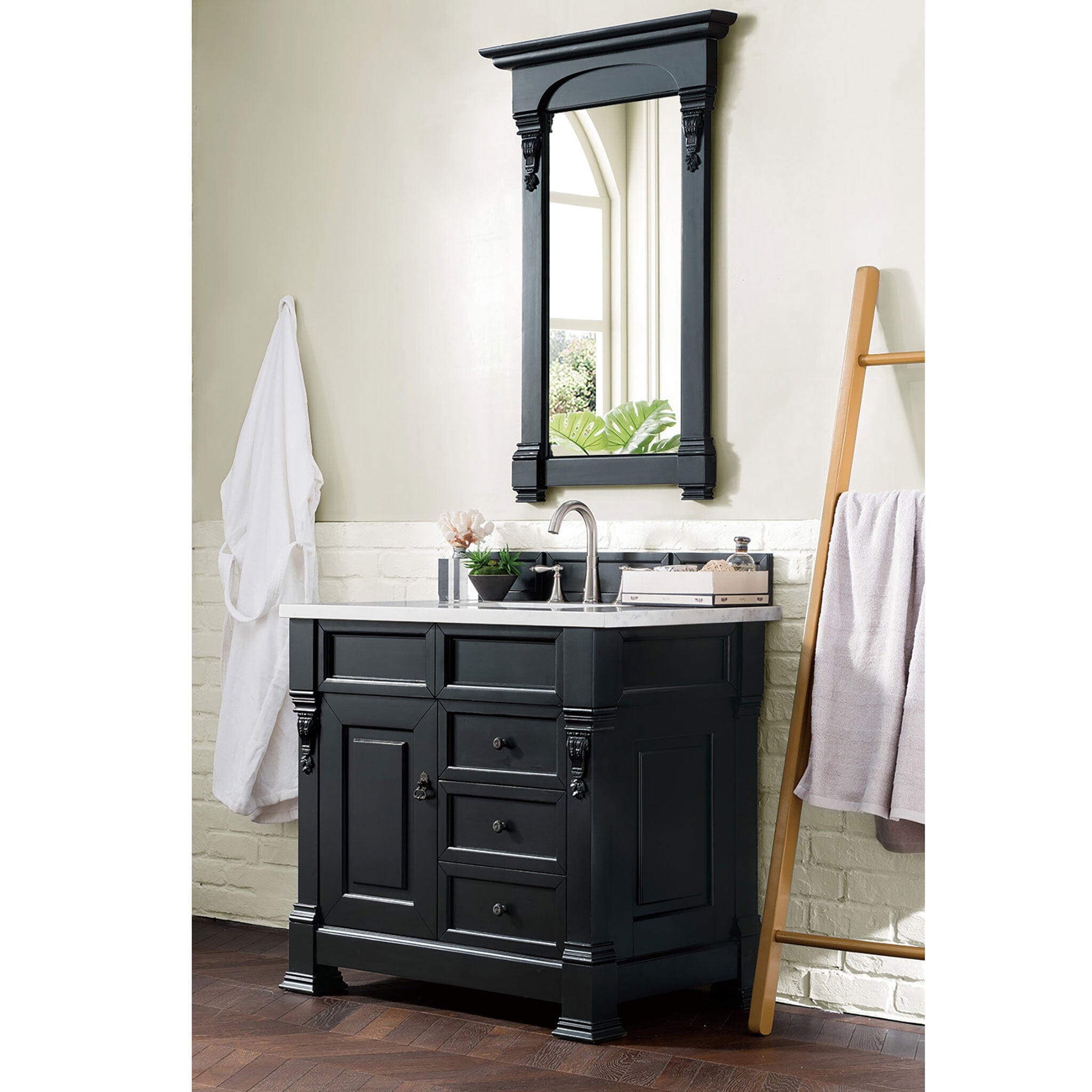 36 inch black bathroom deals vanity with sink