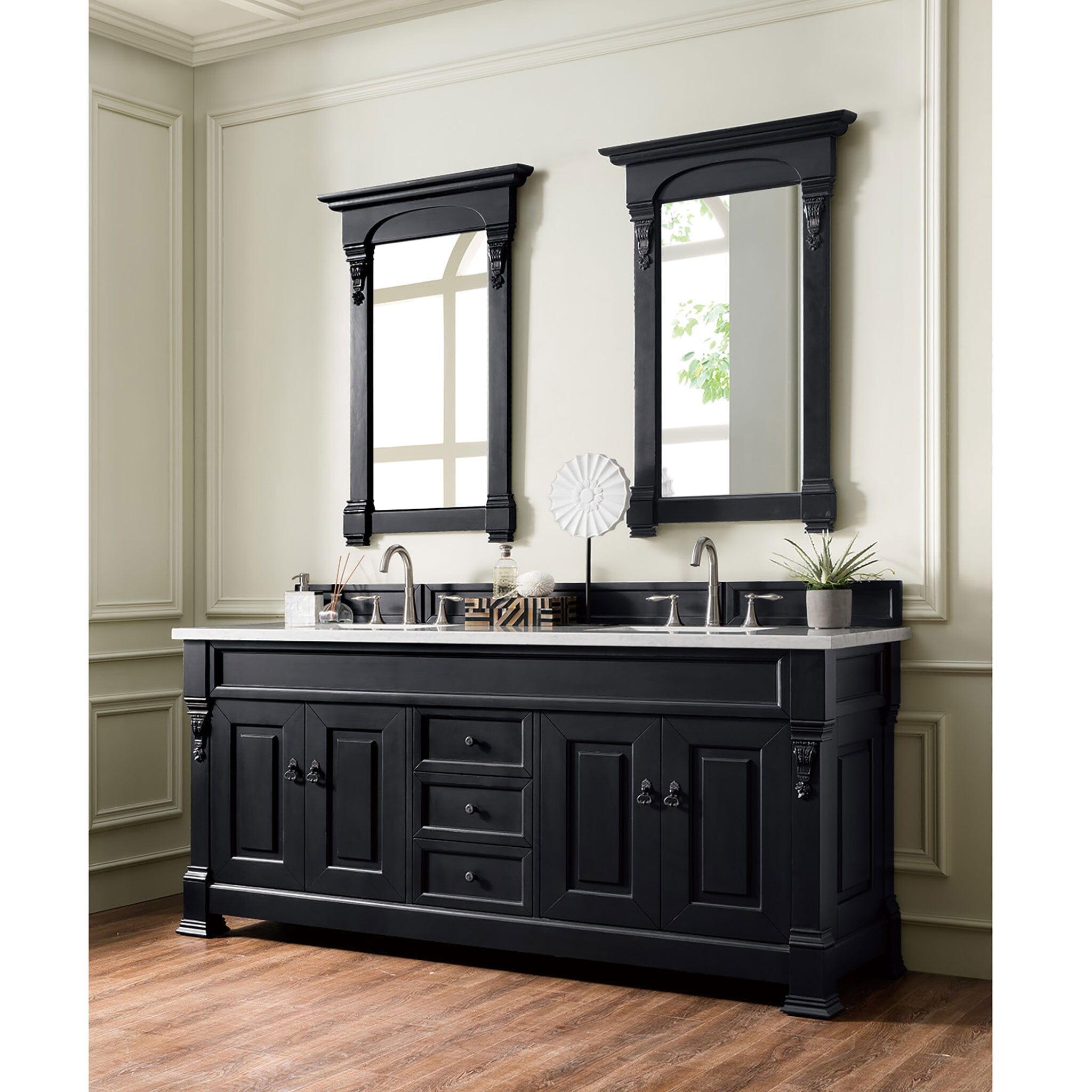 Black vanity deals in bathroom