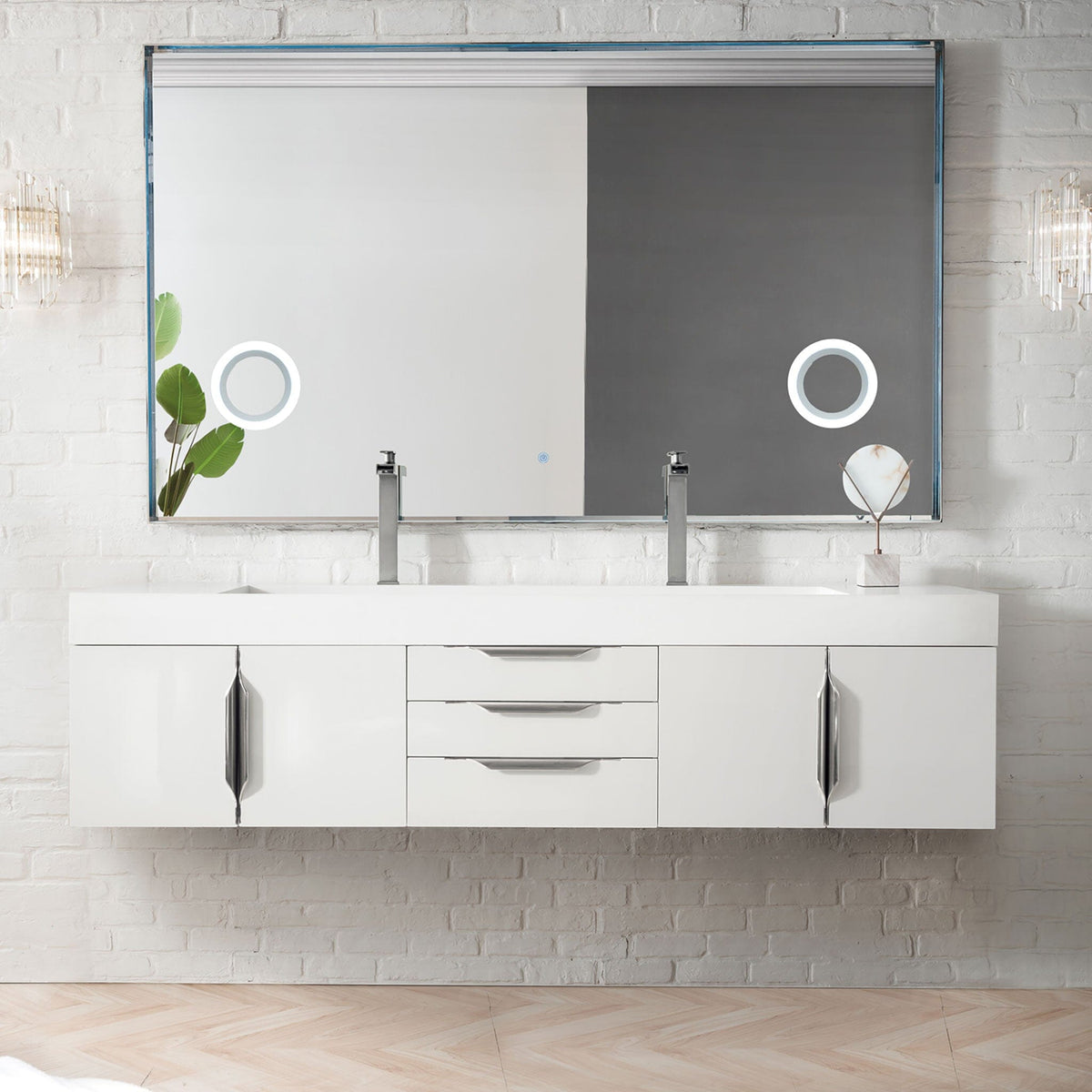72 Mercer Island Double Bathroom Vanity, Glossy White – Vanities