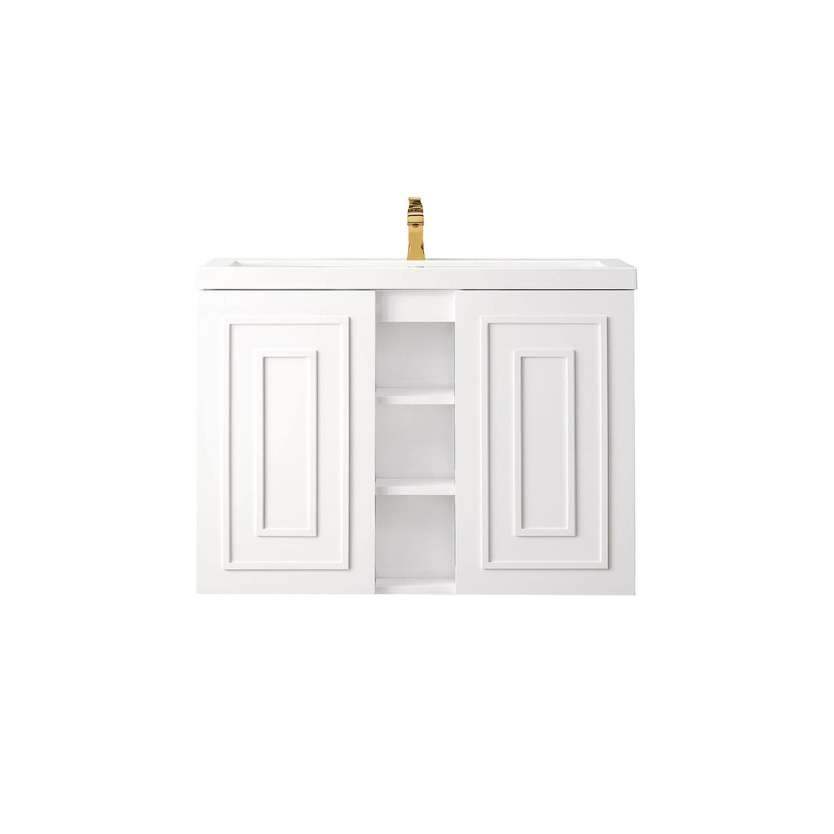 39.5" Alicante' Single Bathroom Vanity, Glossy White