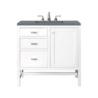 36" Addison Single Vanity Cabinet, Glossy White