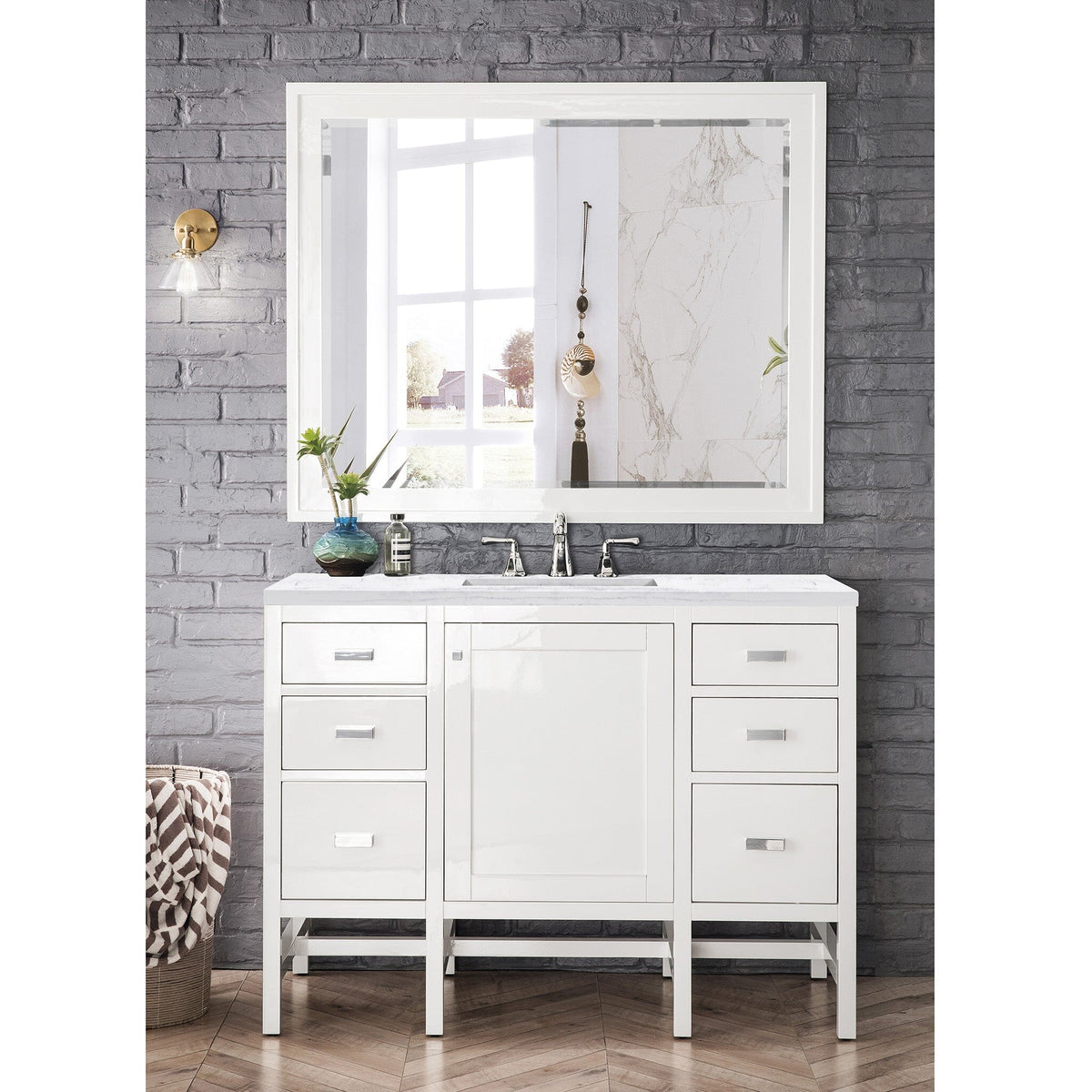 48 White Double Sink Vanity Cabinet 